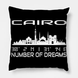 Cairo Skyline Gps Coordinates Egypt Pillow