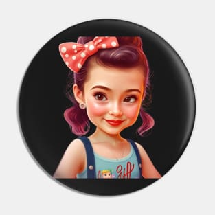 Cute retro girl Pin