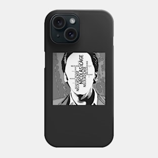 Nicolas Cage stolen face black white vector art fan works graphic design by ironpalette Phone Case