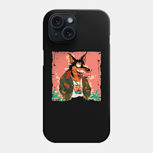 Stoned Wolf Cartoon Style 420 Phone Case