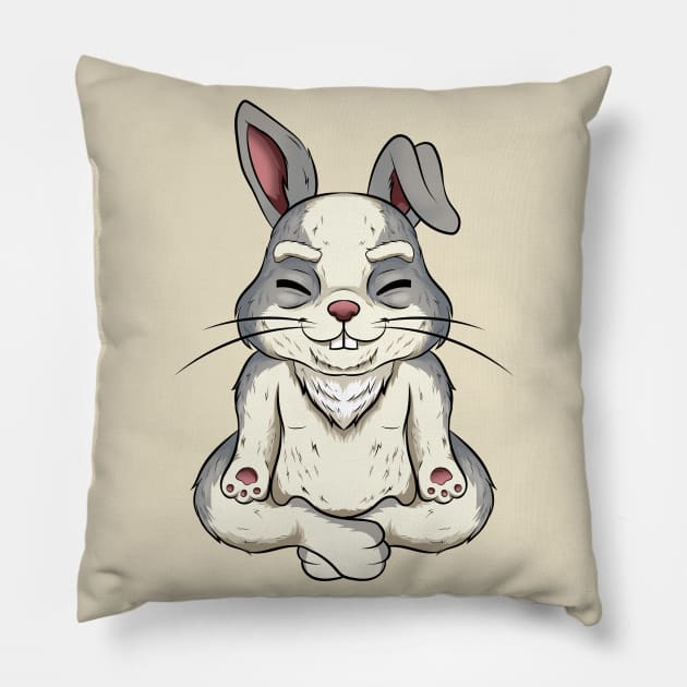 animal yoga rabbit cute and funny Pillow by the house of parodies