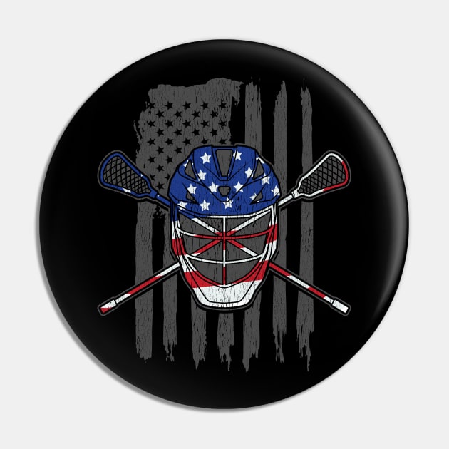 American Flag US Lacrosse Player Gift Lacrosse Goalie Tees Pin by Proficient Tees