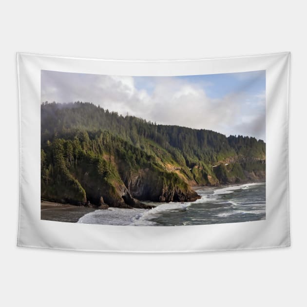 Oregon Coastline Tapestry by KirtTisdale