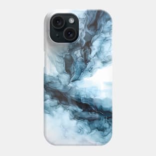 Blue Ice Water Phoenix Abstract Painting Phone Case