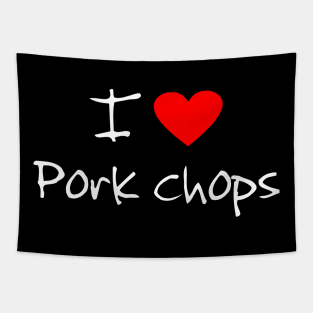 I Love Heart Pork Chops Tapestry