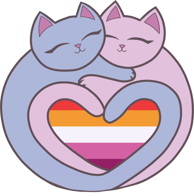 Lesbian Flag Heart Cats Kawaii Kids T-Shirt by xenotransplant