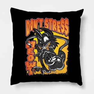 Don't Stress Meowt Black Cat by eShirtLabs Pillow