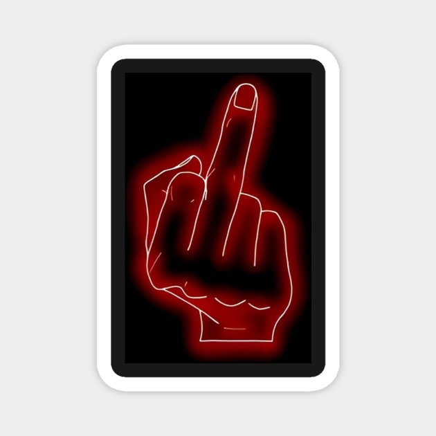 Red Neon Flipping Hand Magnet by ermeteke