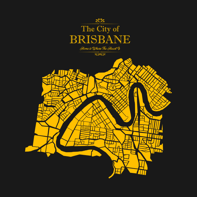 Illustrated Map of Brisbane by The Puzzlemaker