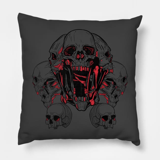 Skull Montage Pillow by Buy Custom Things