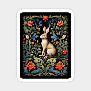 Rabbit in Forest | William Morris Inspired Art Magnet