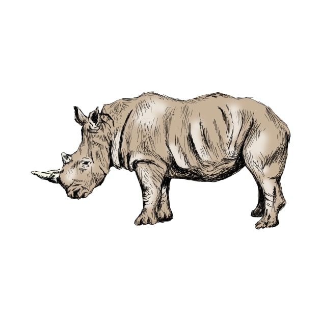 Rhinoceros Print by rachelsfinelines