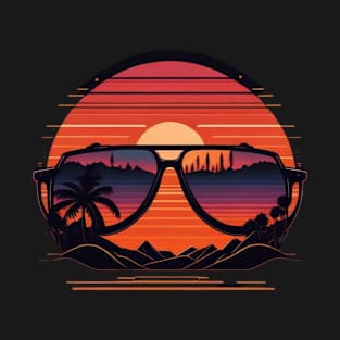 sunset with sunglasses T-Shirt