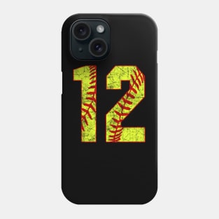 Fastpitch Softball Number 12 #12 Softball Shirt Jersey Uniform Favorite Player Biggest Fan Phone Case