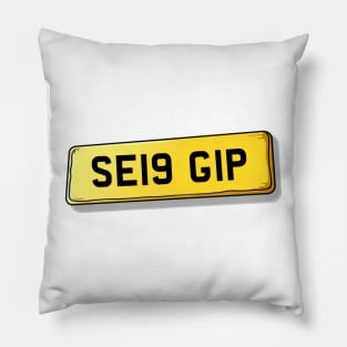 SE19 GIP Gipsy Hill Number Plate Pillow