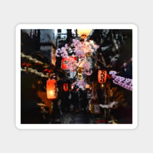 Izakaya at night oil painting Magnet