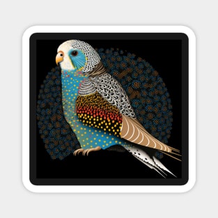 Aboriginal Art Inspired Bird a digital dot art painting Magnet