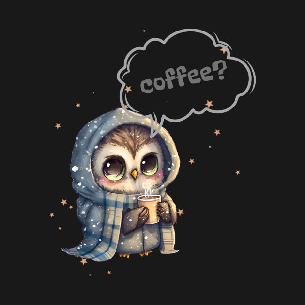 Cute Owl with Hot Coffee by Gomqes