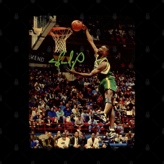 Shawn Kemp - Vintage Design Of Basketball by JULIAN AKBAR PROJECT