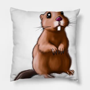 Cute Gopher Drawing Pillow