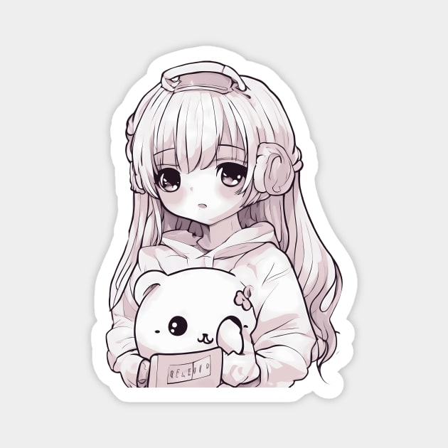 Kawaii Anime Girlfriend Magnet by animegirlnft