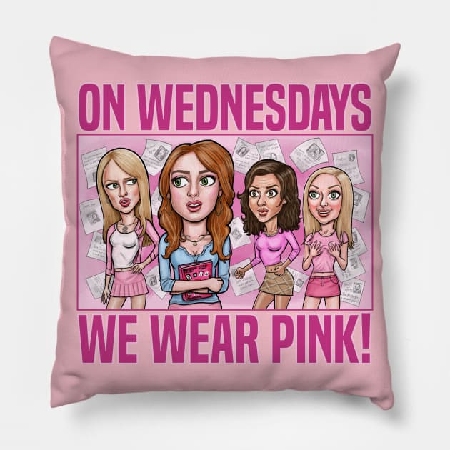 On Wednesdays We Wear Pink! Pillow by mcillustrator