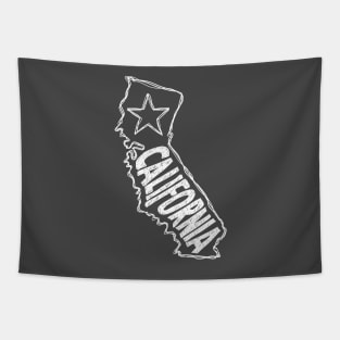 California (White Graphic) Tapestry