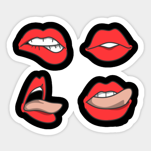 Red Lips Japan Casual Unisex Fashion Street Wear Printed T