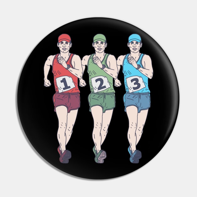 Fast Walker - Marathon Runners - Wogging Pin by DeWinnes