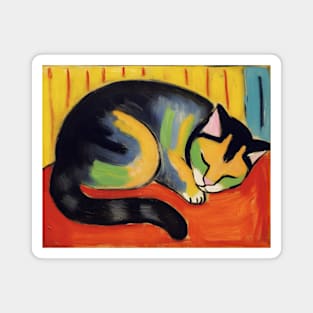 Sleeping Cat Colorful Magnet