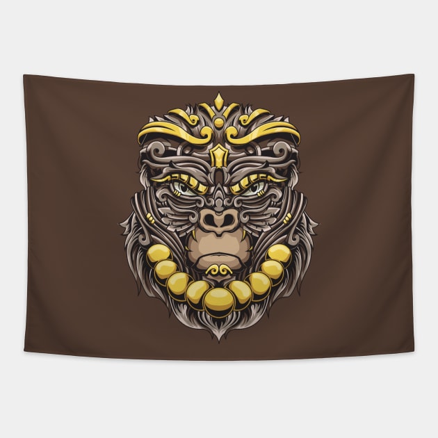 ornamental gorilla Tapestry by NizarW