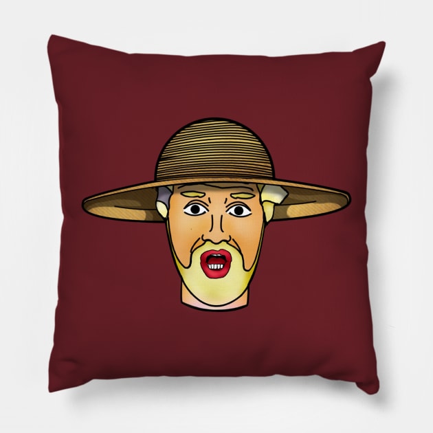 Straw hat Lloyd Baxter face Pillow by doublebeta