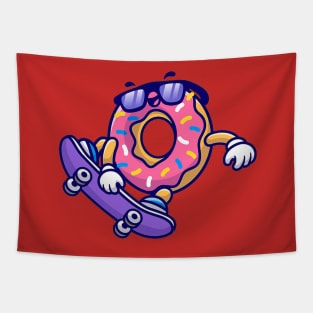 Cool Skateboarding Donut Tapestry