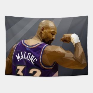 Karl Malone Low Poly Flex Tapestry