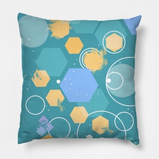 Bright Blue Geometrical Pattern Pillow