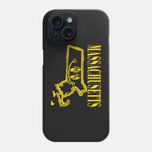 Massachusetts Grunge Smiling Face Black Background Phone Case