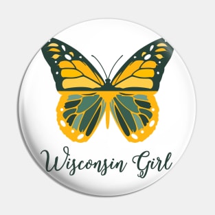 Wisconsin Girl Butterfly T Shirt Pin