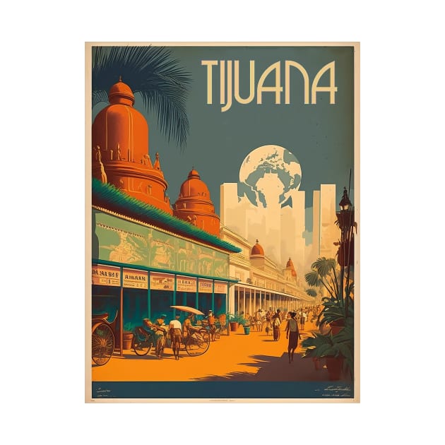 Tijuana Vintage Travel Art Poster by OldTravelArt