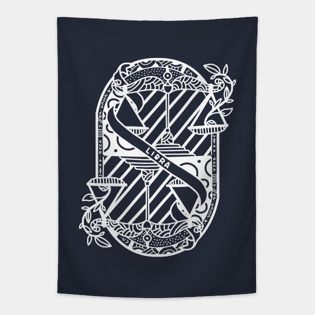 Libra Astronomical Zodiac Tapestry by ruangkerja