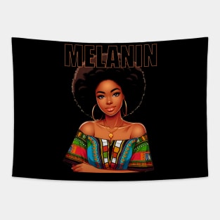 Melanin Afrocentric Black Pride Afro Queen Tapestry