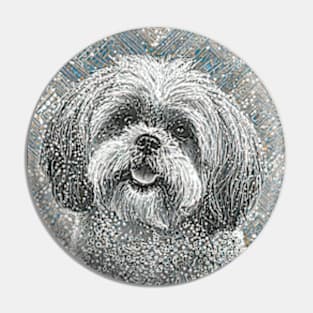 Dog Portrait - Lhasa Apso Pin