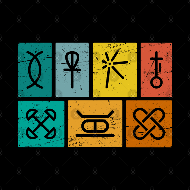 Vintage Retro Symbols 7 Principles of Kwanzaa by Krishnansh W.