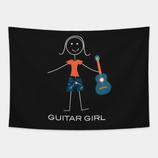 Funny Womens Guitar Girl Tapestry