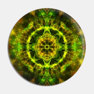 Vibrant electric fractal mandala Pin