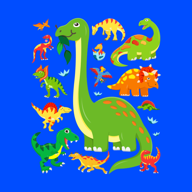 Dinosaurs Spinosaurus Velociraptor Brachiosaurus Allosaurus T-Rex Dino by samshirts