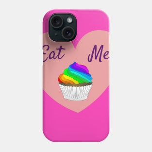 Eat Me LGBT rainbow cupcake love heart Phone Case