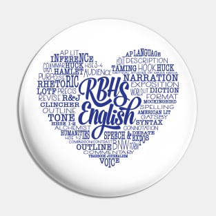 RBHS English Love Blue Text Pin