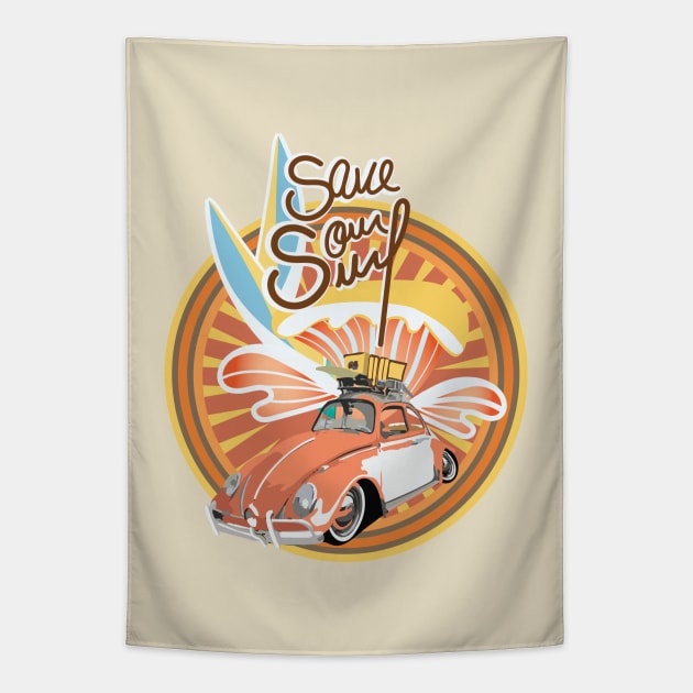 Save our surf (vintage) Tapestry by ArteriaMix