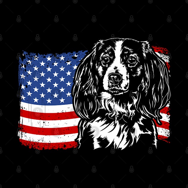 Proud Nederlandse Kooikerhondje American Flag patriotic dog by wilsigns