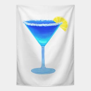 blue martini cocktail Tapestry